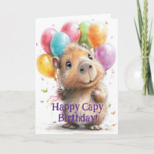 Carte d'anniversaire Capybara • Conception de ball