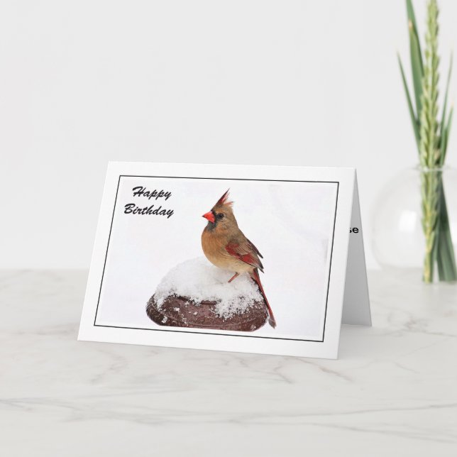 Carte d'anniversaire cardinale féminine (Devant)