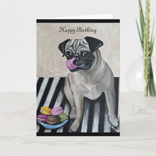 Carte d'anniversaire carlin (Devant)