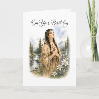 Carte d'anniversaire catholique Sainte Kateri Teka