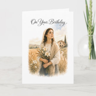 Carte d'anniversaire catholique Sainte Maria Goret