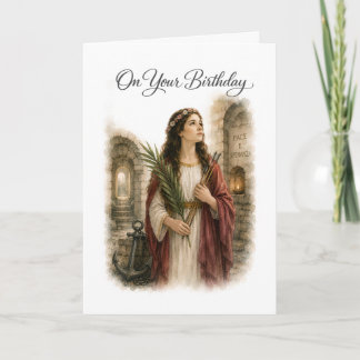 Carte d'anniversaire catholique Sainte Philomène