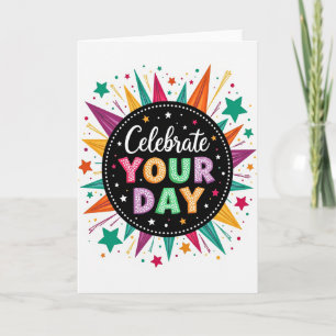 Carte d'anniversaire Célébration Pointillée