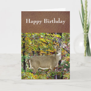 Carte d'anniversaire Cerf Saison Automnale