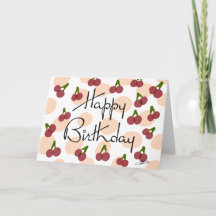 Carte d'anniversaire cerise