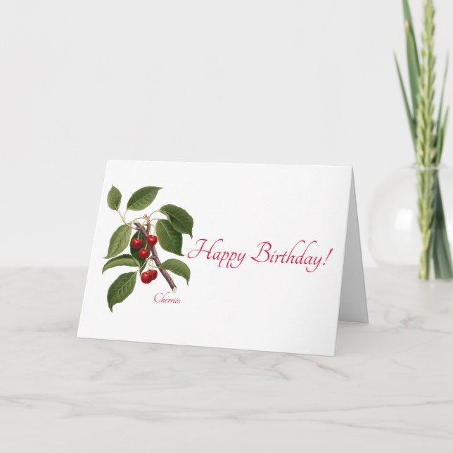 Carte d'anniversaire "Cerises" (Devant)