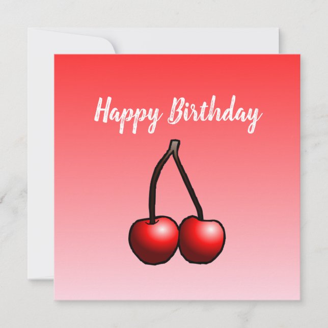 Carte d'anniversaire Cerises (Devant)