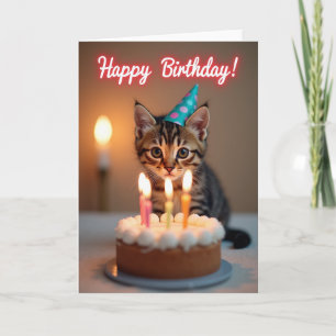 Carte d'anniversaire Chapeau de Fête de Chatons