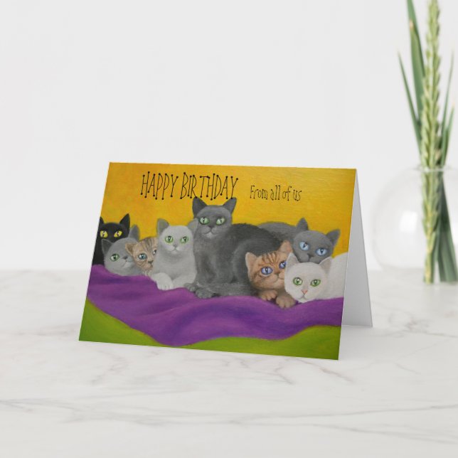 CARTE D'ANNIVERSAIRE CHAT KITTY (Devant)