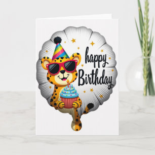 Carte d'anniversaire Chat Lunettes de Soleil