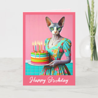 Carte d'anniversaire | Chat Sphynx 6e Anniversaire