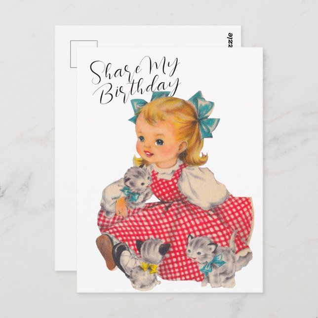 CARTE D'ANNIVERSAIRE CHATONS | Carte postale (Devant / Derrière)