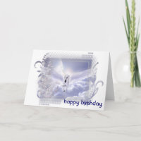 Carte d'anniversaire Cheval blanc Pégase