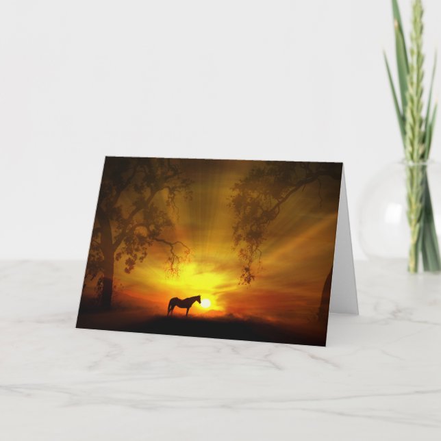 Carte d'anniversaire Cheval Magnifique (Devant)