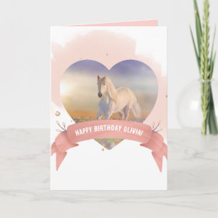 Carte d'anniversaire Cheval personnalisée