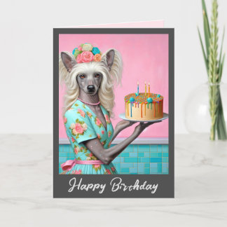 Carte d'anniversaire | Chien de race chinoise 3e a