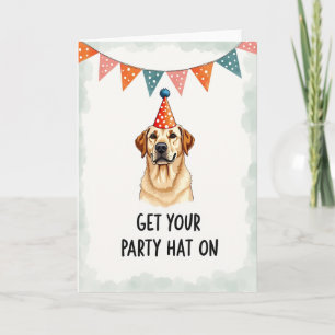 Carte d'anniversaire chien doré