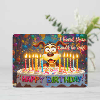 Carte d'anniversaire Chien Gâteau Mignonne Chaotiq