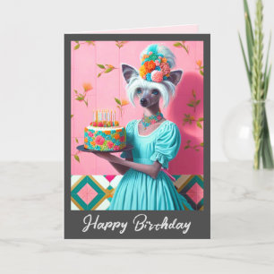 Carte d'anniversaire   Chinois Crested Chien Anniv