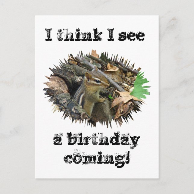 Carte d'anniversaire Chipmunk oriental (Devant)