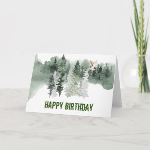 Carte d'anniversaire Chouette Aquarelle de Bois