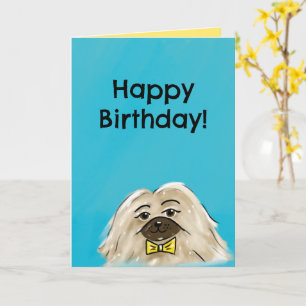 Carte d'anniversaire chrétienne (Pékinois)