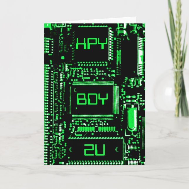 Carte d'anniversaire Circuit Green 'HPY BDY 2U' (Devant)