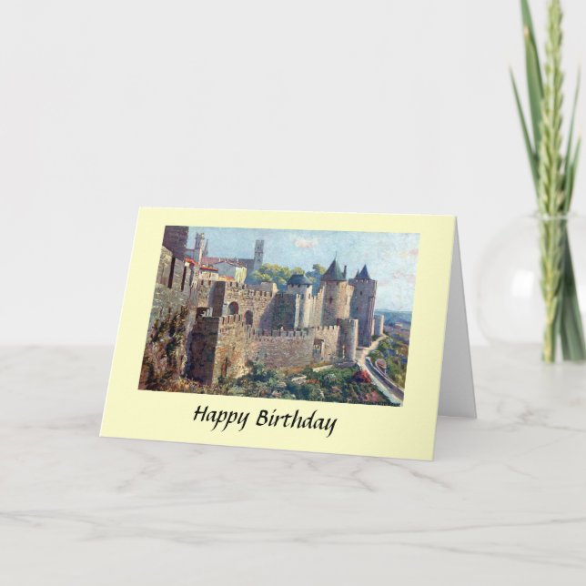Carte d'anniversaire - Cité de Carcassonne, France (Devant)