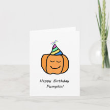 Carte d'anniversaire citrouille