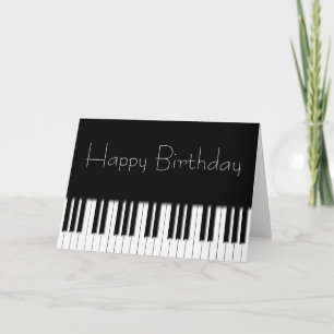 Carte d'anniversaire - Clés de clavier pour piano