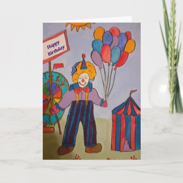 Carte d'anniversaire Clown (Devant)
