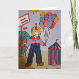 Carte d'anniversaire Clown
