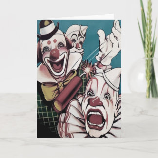 Carte d'Anniversaire Clown Vintage