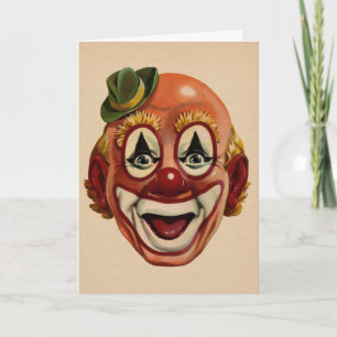 Carte d'Anniversaire Clown Vintage