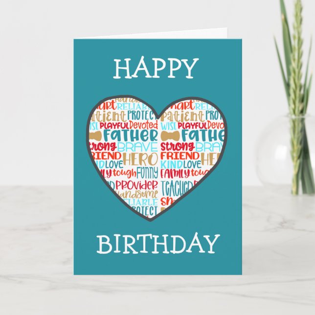 Carte d'anniversaire Coeur papa (Devant)