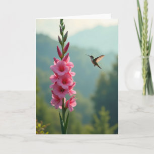 Carte d'anniversaire Colibri Floral