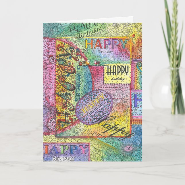 Carte d'anniversaire "colorée" (Devant)