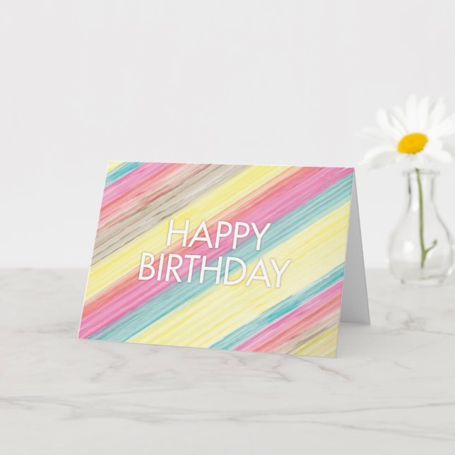 Carte d'anniversaire colorée (Petite plante)