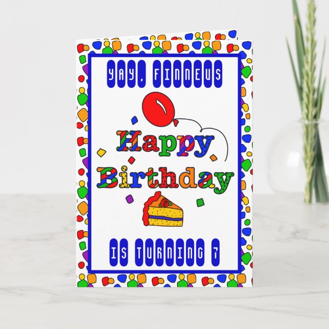 Carte d'anniversaire colorée personnalisée (Devant)