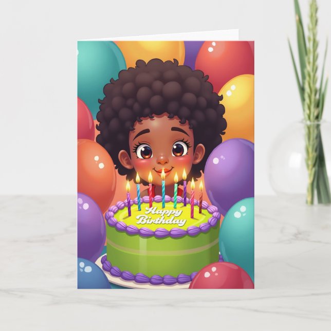 Carte d'anniversaire colorée pour enfant (Devant)