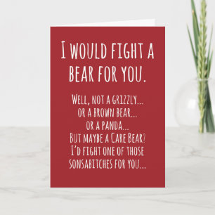 Carte d'anniversaire Combat d'ours