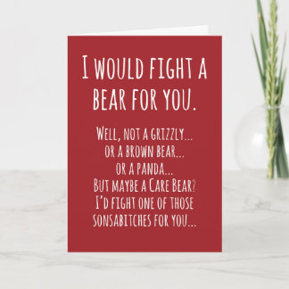 Carte d'anniversaire Combat d'ours