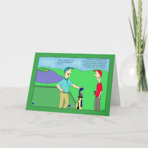 Carte d'anniversaire combinée de golf de chien de