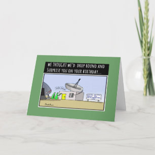 Carte d'anniversaire comique drôle de visite de