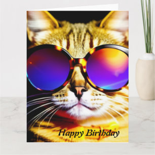 Carte d'anniversaire Cool Cat