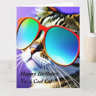 Carte d'anniversaire Cool Cat
