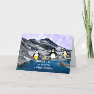 Carte d'anniversaire Cool Penguins