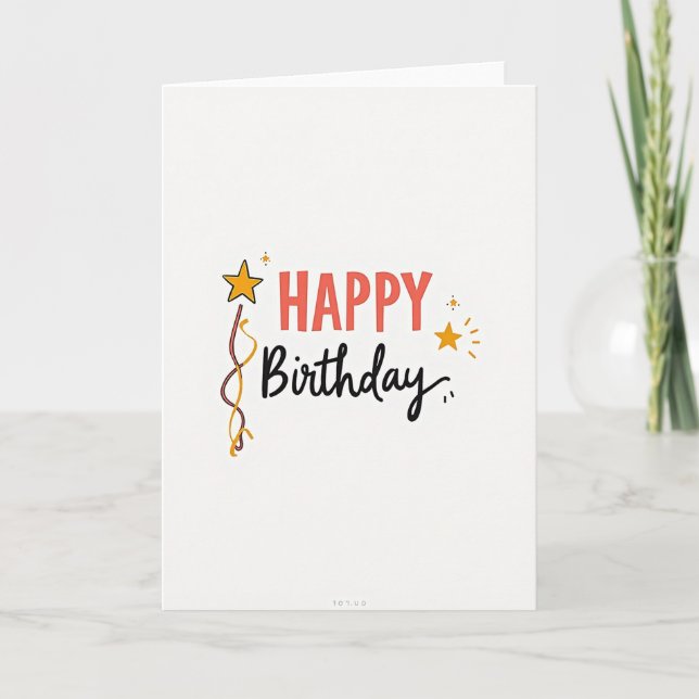 Carte d'anniversaire Coral Script (Devant)