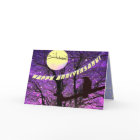 Carte d'anniversaire Corbeau, Lune, Soleil, Étoile