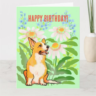 Carte d'anniversaire Corgi
